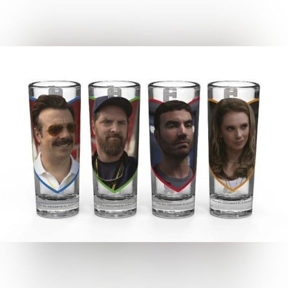 Ted Lasso Shot Glasses-Set of 4, new - Picture 5 of 5